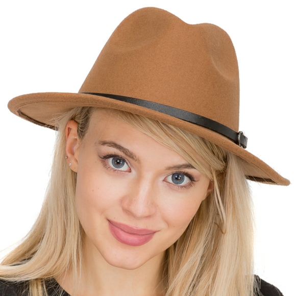 Panama hat in mocha with buckled belt unisex - Picture 2 of 7